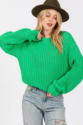 Round Neck Drop Shoulder Sweater