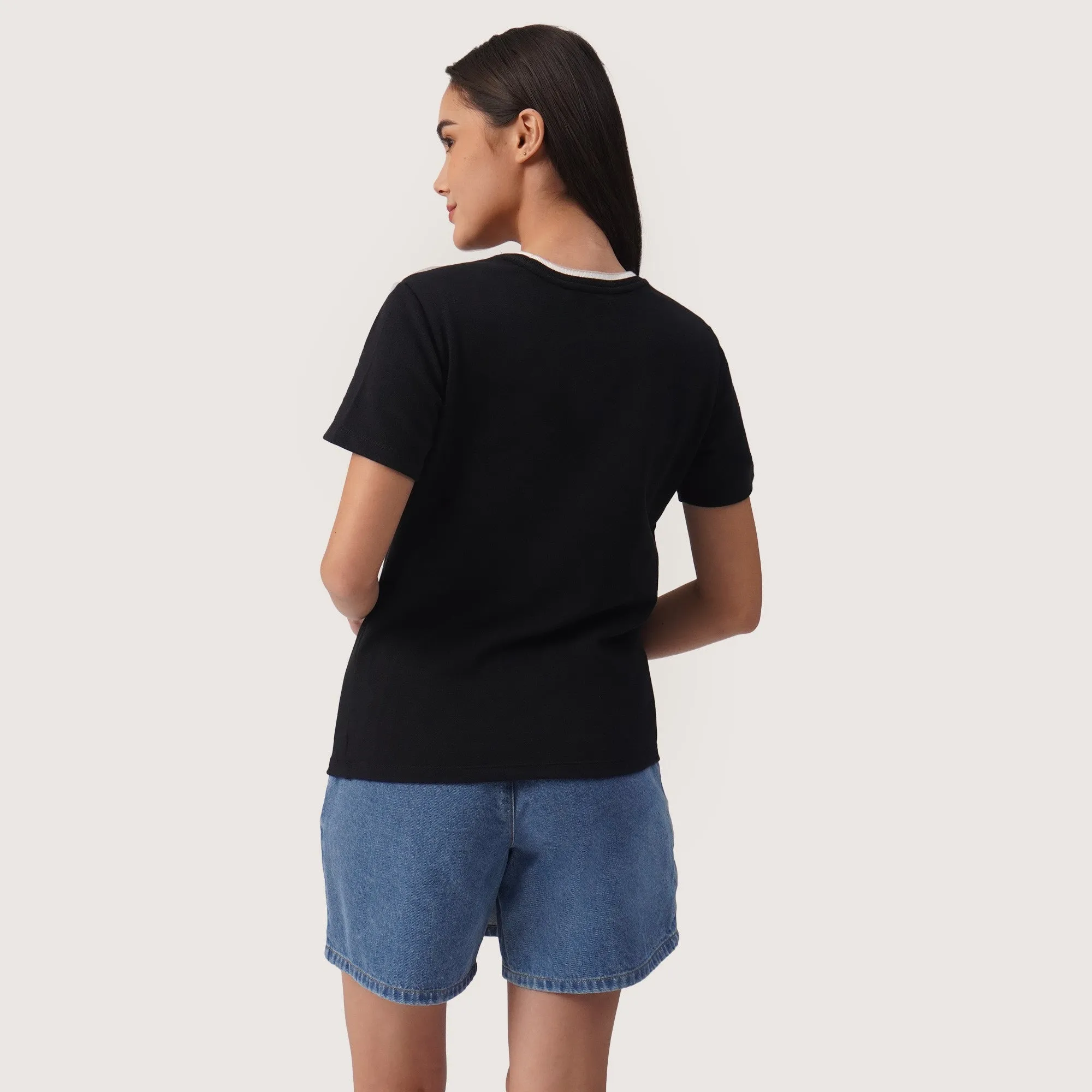 Soft Pique T-Shirt With Tipping