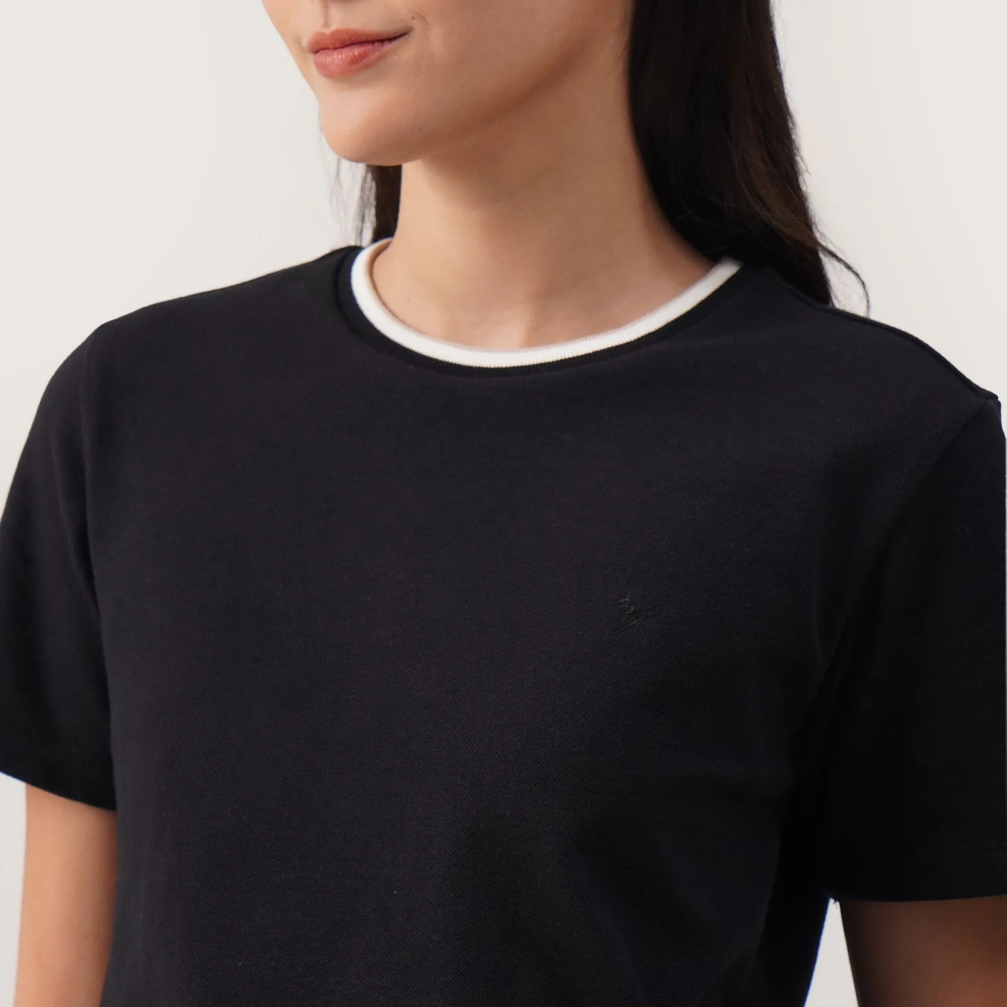 Soft Pique T-Shirt With Tipping