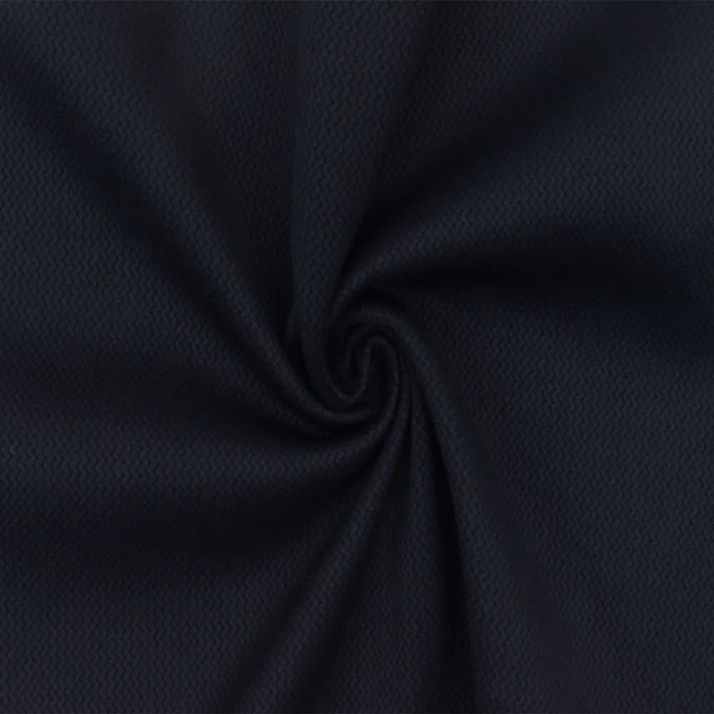 Stark Blue-Black Mini Wave  Stretch Jacquard Double Knit Fabric