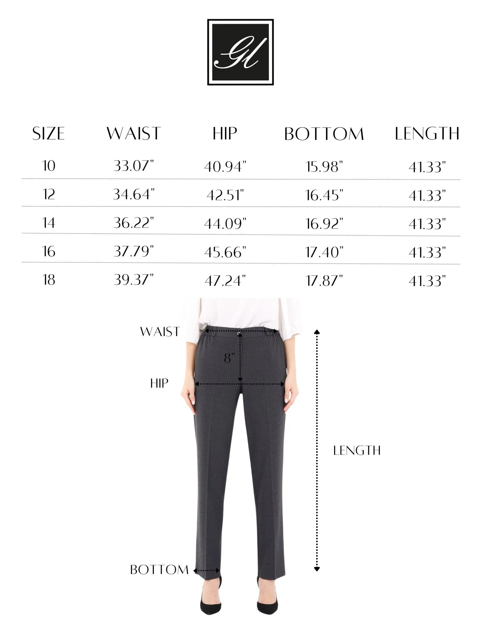 Straight Pants with Elastic Waistband and Zipper Combined