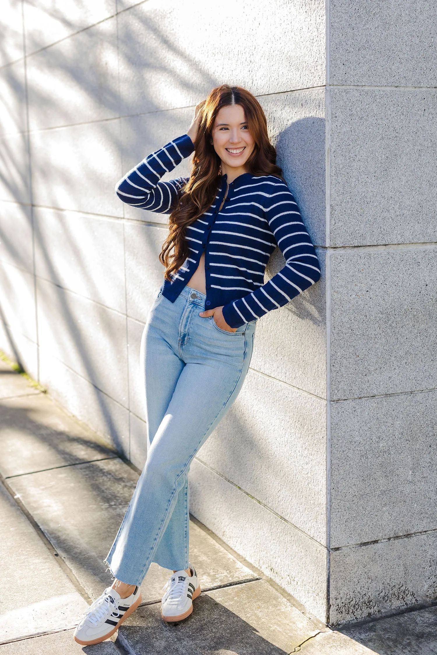 The Get In Line Striped Cardigan Sweater