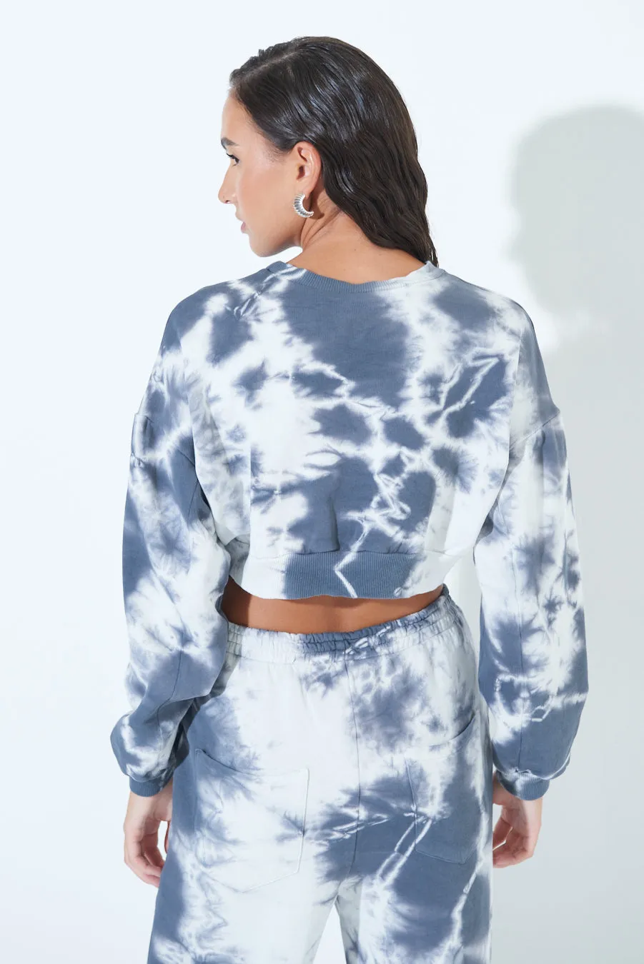 Tie-dye cropped sweatshirt wholesale