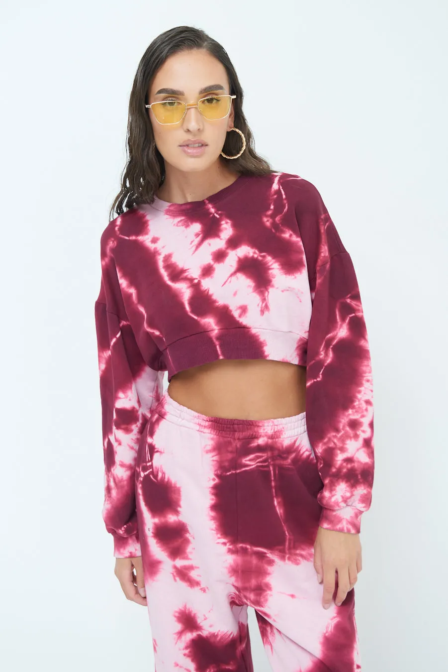 Tie-dye cropped sweatshirt wholesale