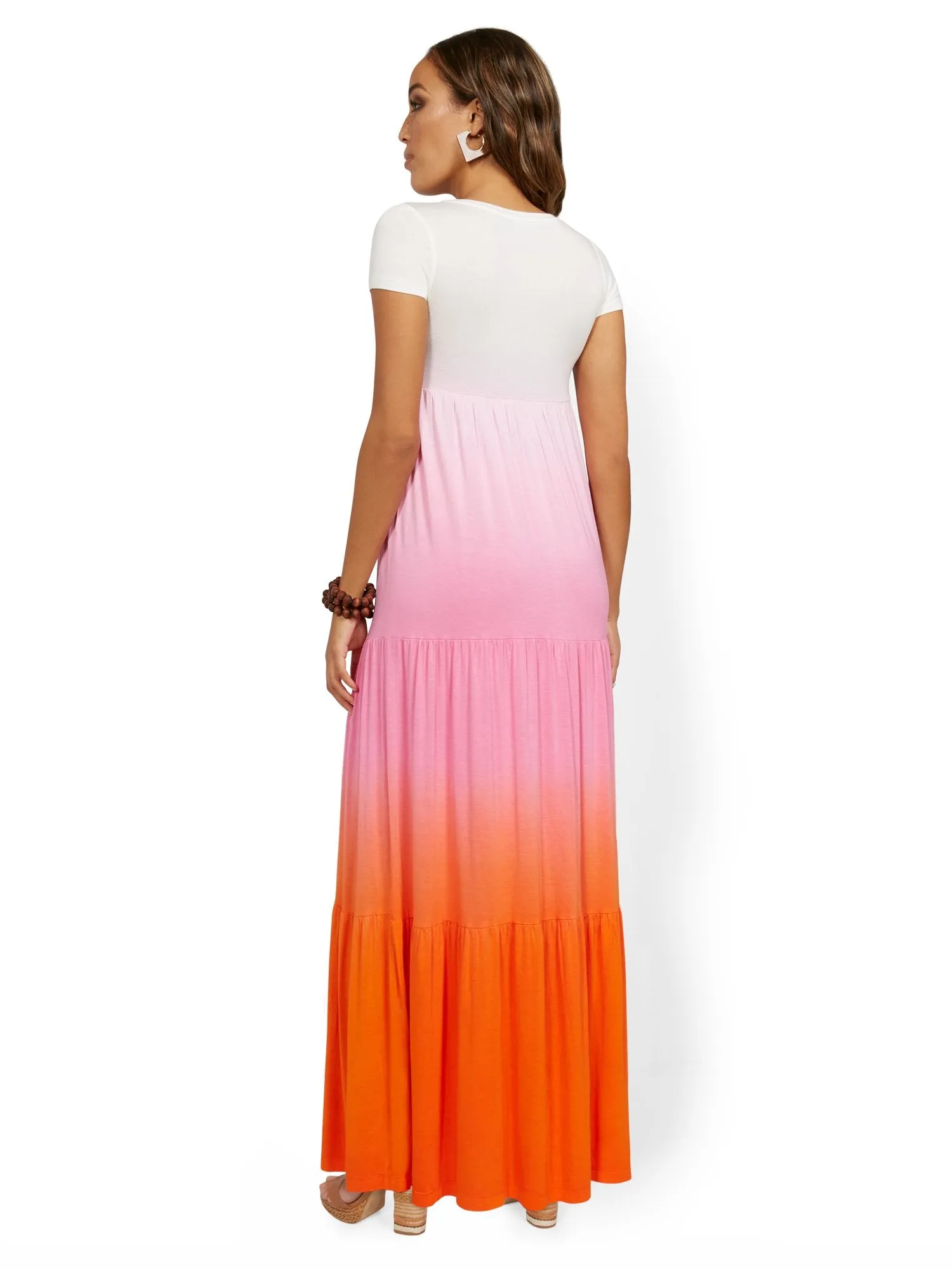 Tiered Ombre T-Shirt Maxi Dress