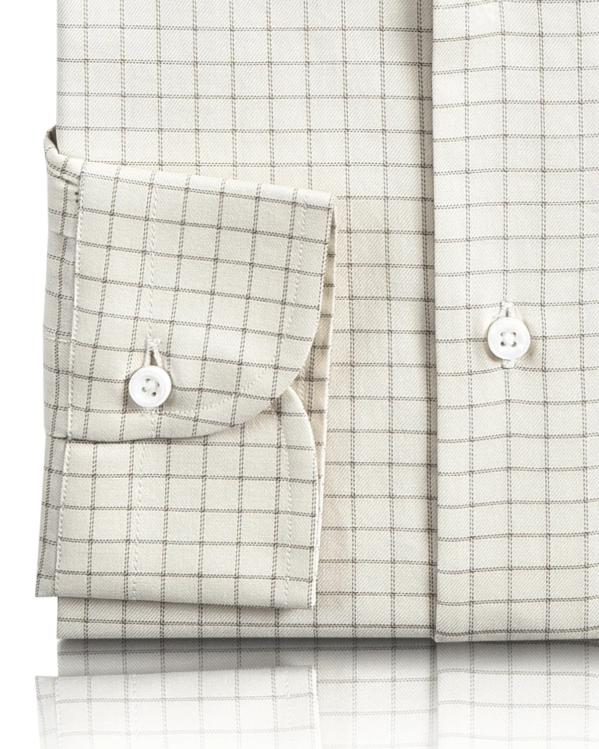 Traditional Cream Tan Graph Checks Shirt