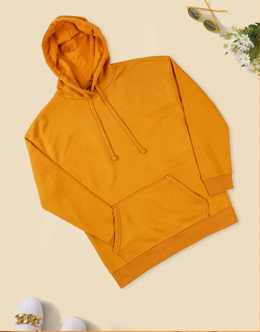 Unisex Fleece Pullover Hoodie-Yellow