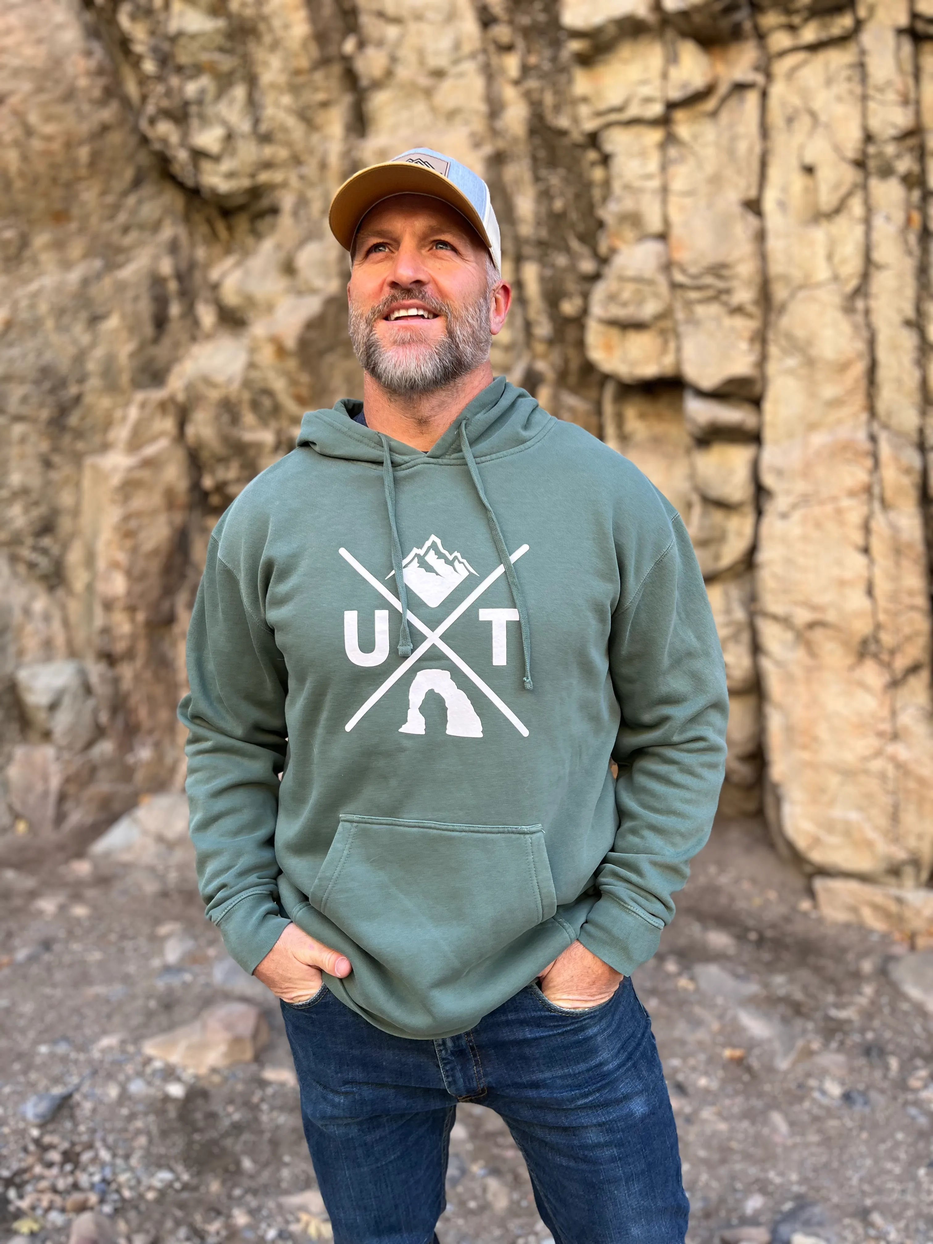 Utah X - Vintage Mountain Blend Hoodie (Alpine Green)