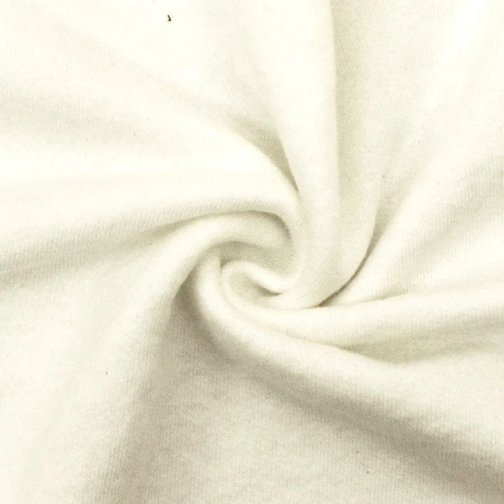 Whisper Ivory Solid Stretch Terry Knit Fabric