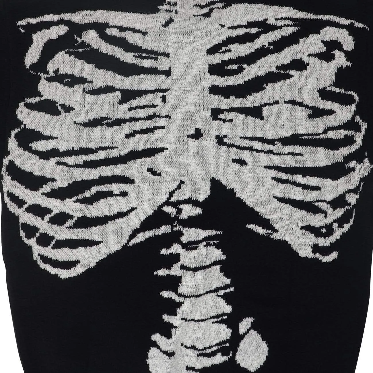 WLS Dark Skeleton Print Knitted Sweater