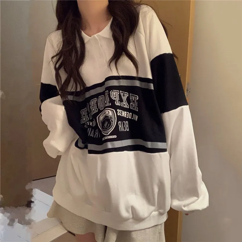 Women oversized Long Sleeve Streetwear